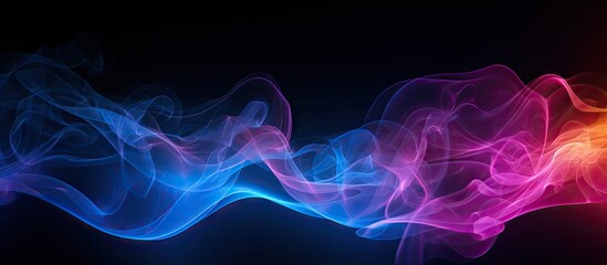 Wall Mural - a colorful mist of spiritual energy in neon pink blue and orange lights gently flows like steam crea