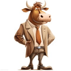 Wall Mural - Cow business casual fashion