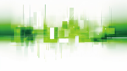 Poster - Abstract green city in graphic grunge style on a white background, ecological development of the city and business