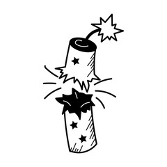 Poster - Check out doodle icon of festive firecracker 