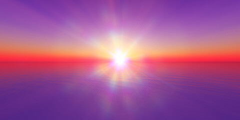 Wall Mural - sunset horizon at sea illustration