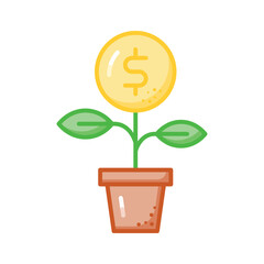 Wall Mural - Grab this carefully crafted money plant vector, icon of business development