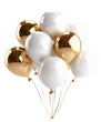 © Top image - white and gold balloons celebration party, activity,  isolated, birthday, anniversary,  wedding, holiday, event and mother's day