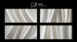 Silk or satin fabric texture collection. White satin cloth. Luxury background