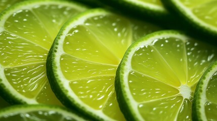 Wall Mural - Slices of lemon and lime as a background. Close up.