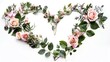 © RocknRoller Studios - Beautiful Floral Background with Roses. Natural Wallpaper Background with Heart Shape.