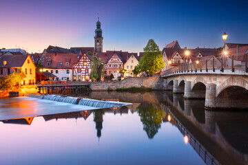 Wall Mural - Lauf an der Pegnitz, Bavaria, Germany. Cityscape image of beautiful historical Bavarian city of Lauf an der Pegnitz, Germany at summer sunset.