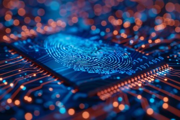 A computer chip with a fingerprint on it