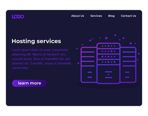 Wall Mural - hosting services, website template, png