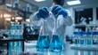 © nicole - Precision in Science: Closeup of a Laboratory with Scientists Working on Advanced Chemical Experiments