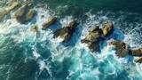 Fototapeta Niebo - aerial view ocean generate ai
