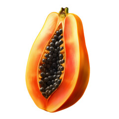 papaya isolated on transparent editable background