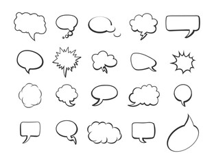 Wall Mural - speech bubble for text. speech bubble in balloon doodle style. chatting box or message box