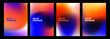 Blue and Orange. Set of blurred backgrounds. Bright color gradients. Defocused color templates for creative graphic design. Vector illustration.