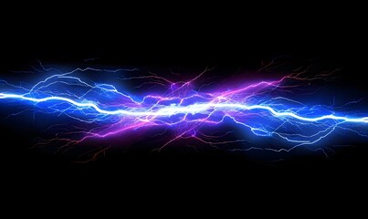 Wall Mural - lightning on isolated background, generative ai