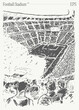People in an stadium watching a soccer game. Hand drawn vector illustration, sketch.