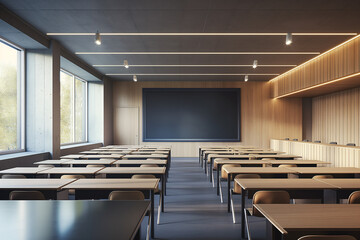 modern classroom interior with spacious layout