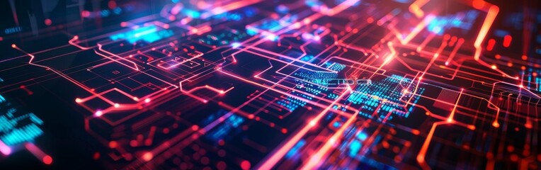 Aufkleber - Detailed view of a computer circuit board showing various components and connections. The intricate network of circuits, chips, and wires is visible in this close-up shot.