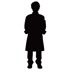 Wall Mural - Silhouette of Man in Stylish Overcoat