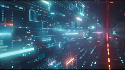 Aufkleber - Add text and combine with your video to create an infographic with a futuristic technology interface. Alpha PNG clip art.