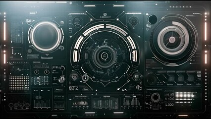 Aufkleber - An infographic for the Heads Up Display. A fashionable pattern for the overlay for technical videos. A texture for the material of the HUD for animations of 3D models.