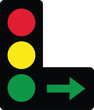 Traffic control light icon. Street traffic light icon lamp sign. Color traffic light symbol. flat style.