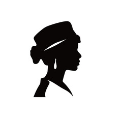 Wall Mural - Elegant Silhouette of a Woman with Headscarf
