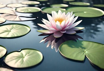 Sticker - water lily in the pond