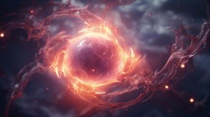 Poster - Generative AI Abstract nebulous forms resembling celestial bodies in a cosmic-inspired background.