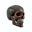 Skull made of leather. Isolated on white background. Digital illustration.