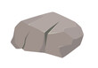 Rock boulder, cracked gray stone material of natural block for construction vector illustration