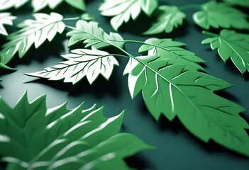 Poster - green leaves background