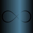 Vektor Hintergrund Symbol Infinity - Unendlich - Schleife - Design Element - Blau Gravur mit Glanz Effekt