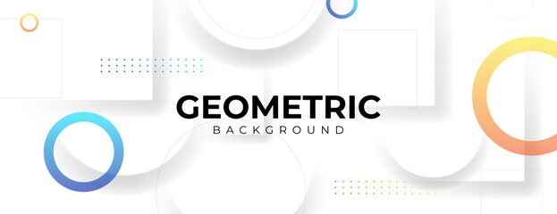 Wall Mural - white abstract background with geometric element composition for banner, poster, presentation, card,