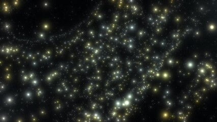 Wall Mural - Thousands of sparkling golden particles swirl in a single vortex.