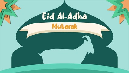 Wall Mural - Animated video Happy Eid Adha concept. Full length animation illustration. High quality 4k footage.