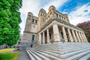 Canvas Print - Buildings of Victoria on a sunny day, Vancouver Island