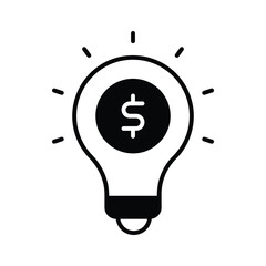 Wall Mural - Dollar inside bulb depicting innovative idea, financial idea icon design