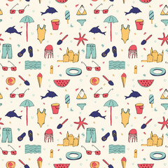 Naklejka na meble Kids Summer Seamless