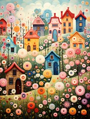 Wall Mural - pattern with houses