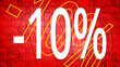 Affiche Soldes -10% Abstrait Rouge et Jaune