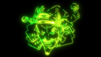 Poster - neon animation of clown head