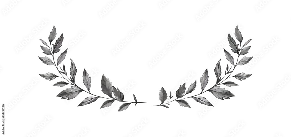 Laurel wreath | Minimalist and Simple Line White background - Vector ...