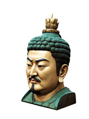 korean emperor head statue isolated transparent background png .png