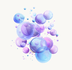 Wall Mural - a bunch of bubbles floating in the air