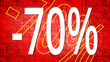 Affiche Soldes -70% Abstrait Rouge et Jaune