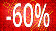 Affiche Soldes -60% Abstrait Rouge et Jaune