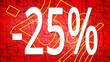 Affiche Soldes -25% Abstrait Rouge et Jaune
