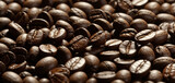 Fototapeta  - Close-up of roasted coffee beans top view. Coffee beans