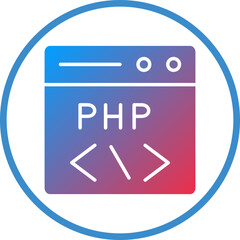 Wall Mural - vector design php coding icon style